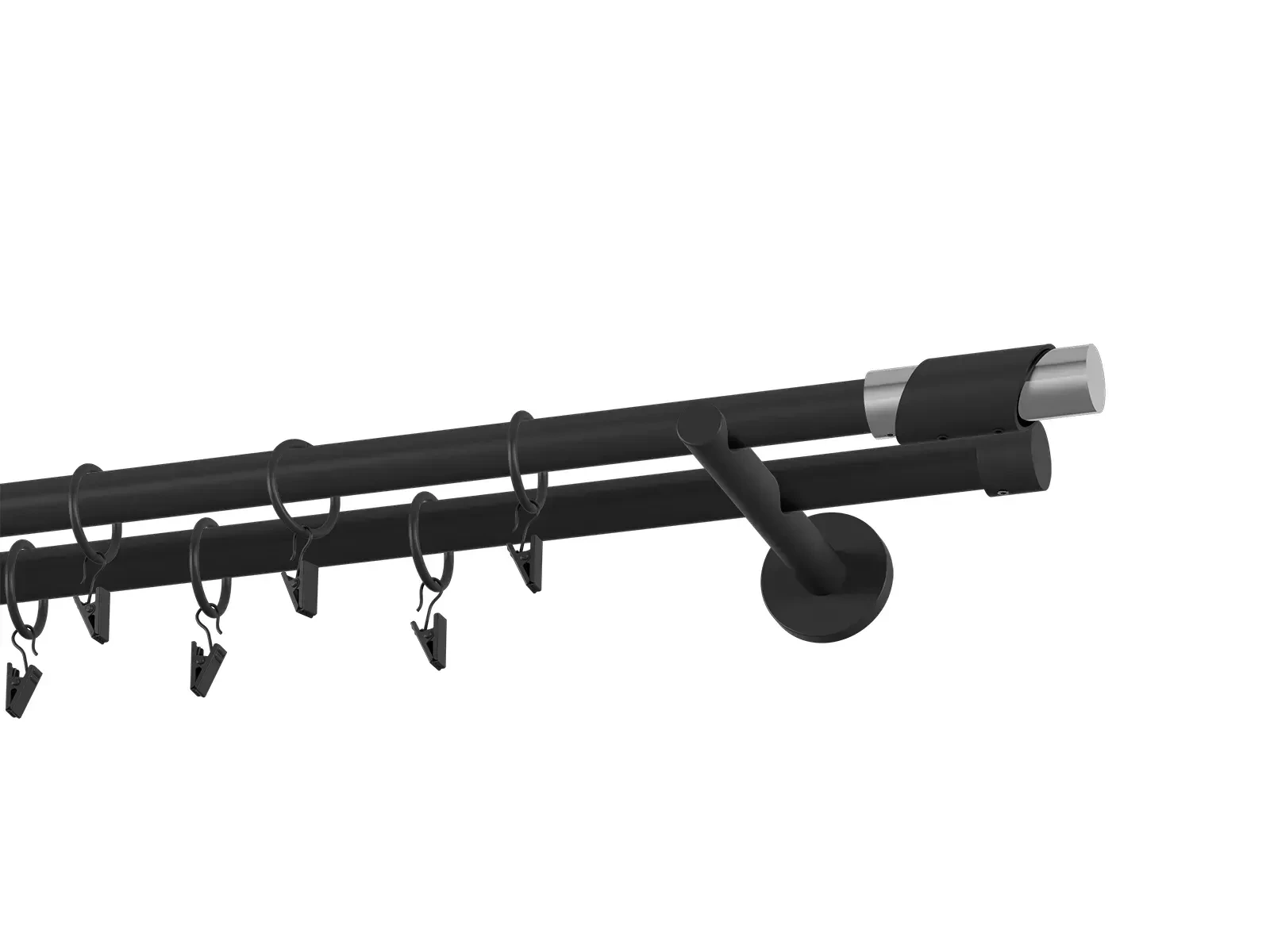 Garnýž 19x19mm obyčejná tyč - 2řada - PARIS - černá