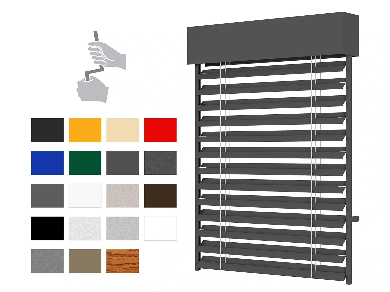 Venkovní žaluzie Z90 - klika