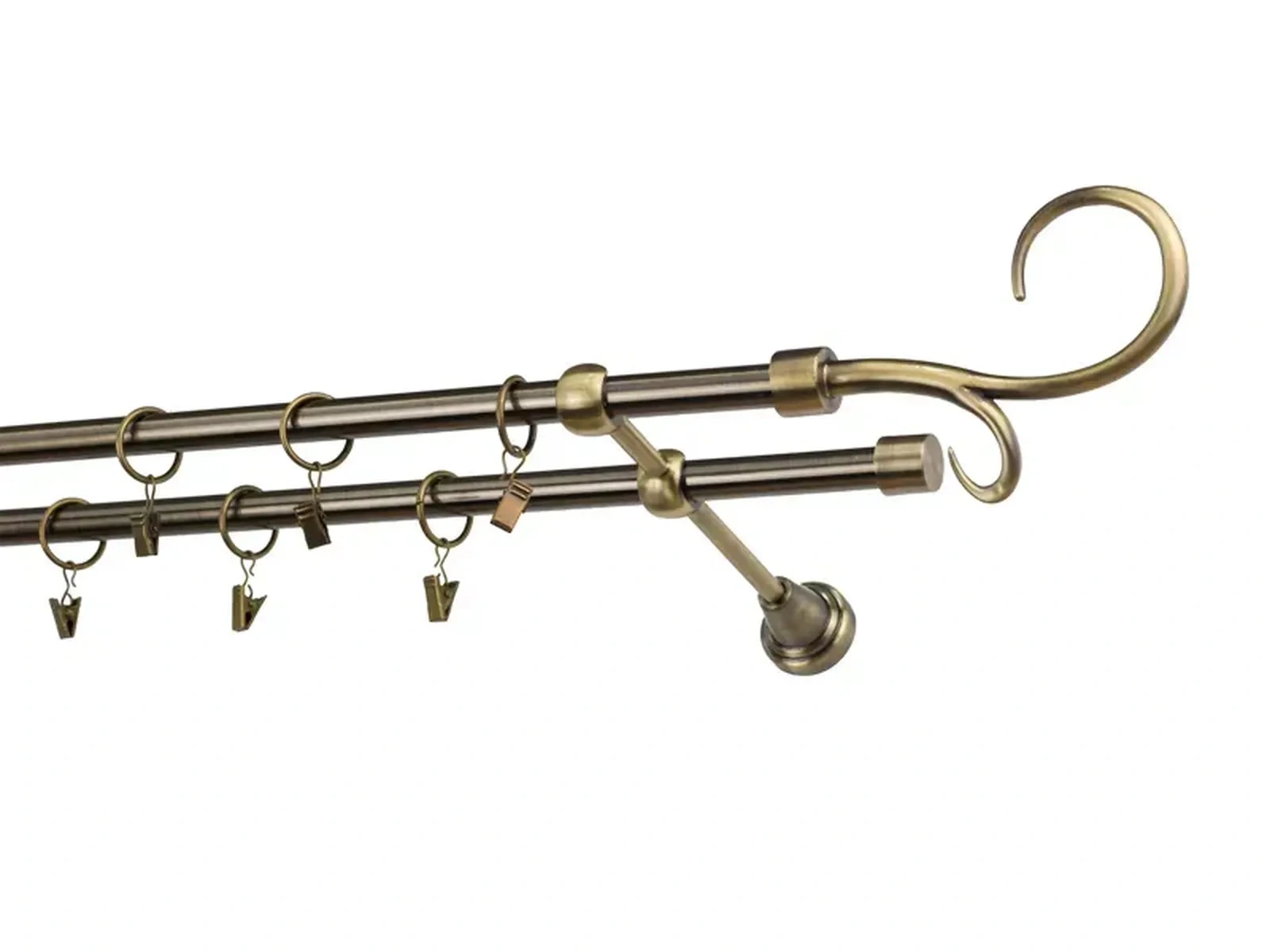 Garniže 16x16mm - dvojradové - HÁK DVOJITÝ - antik