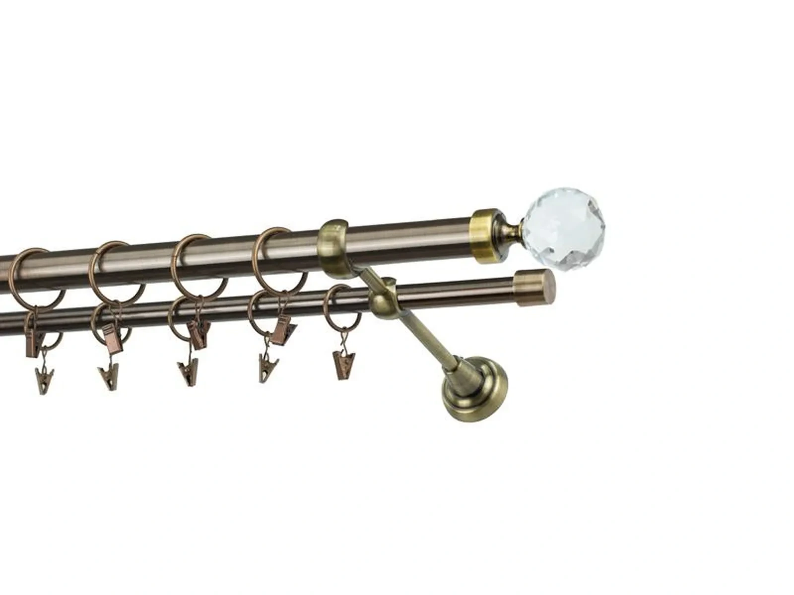 Garnýže 25x16mm - dvouřadá - KOULE CRYSTAL - antik