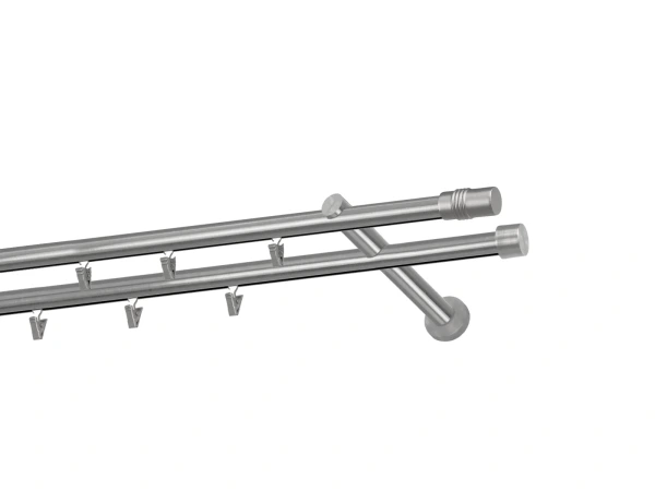 Garniža 19x19mm - drážková tyč - 2rady - CYLINDR - satin