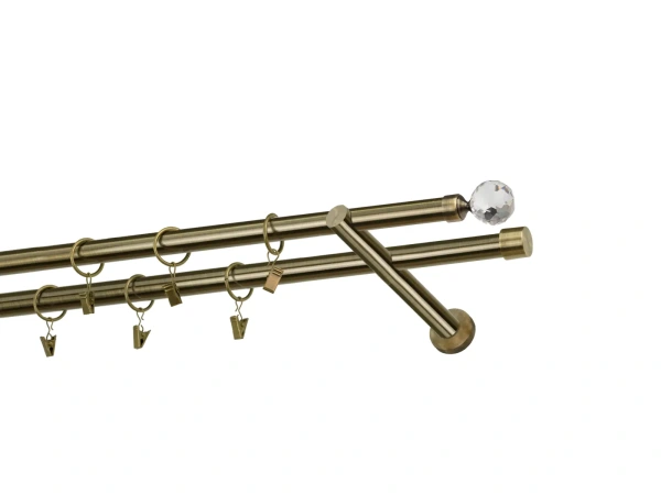 Garnýže 19x19mm - dvouřadá - KOULE CRYSTAL - antik