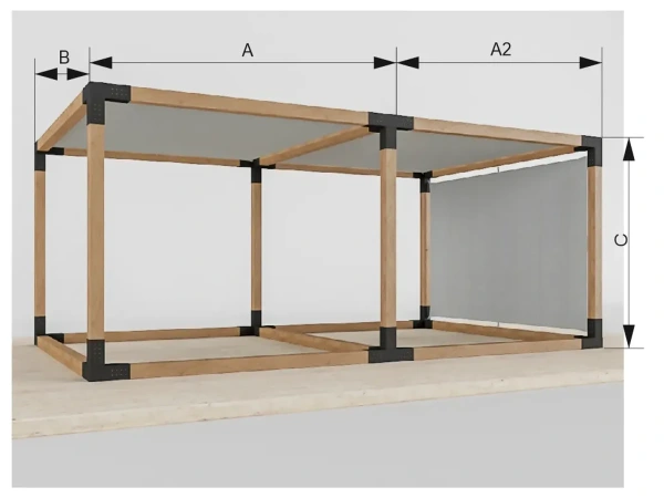Pergola VEGAS - volne stojící se spodním věncem - 2 sekční 10