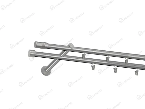 Garniža 19x19mm - drážková tyč - 2rady - CYLINDR - satin
