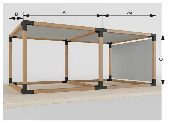 Pergola VEGAS - volne stojící se spodním věncem - 2 sekční 5