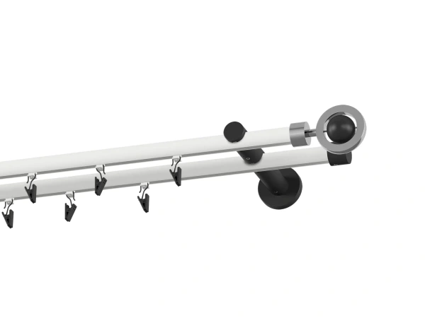 Garnýž 19x19mm drážková tyč - 2řada - SFERA - bílo černá 2