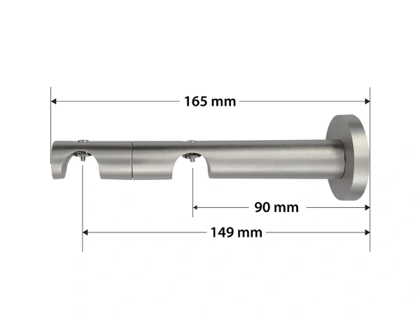 Garniža 19x19mm - drážková tyč - 2rady - CYLINDR - satin 3