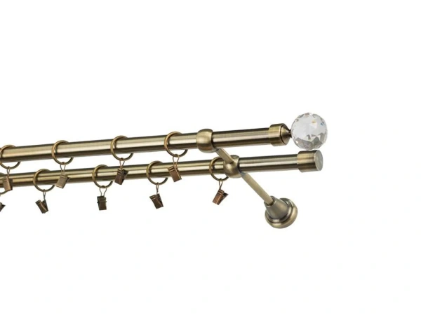 Garnýže 19x19mm - dvouřadá - KOULE CRYSTAL - antik