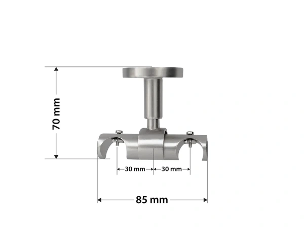 Garniža 19x19mm - drážková tyč - 2rady - CYLINDR - satin 4