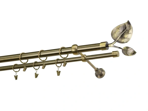 Garnýže 25x16mm - dvouřadá - LIST VELIKÝ antik