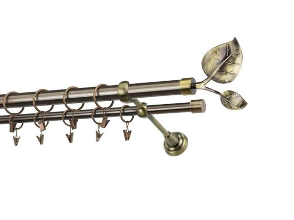 Garnýže 25x16mm - dvouřadá - LIST VELIKÝ antik