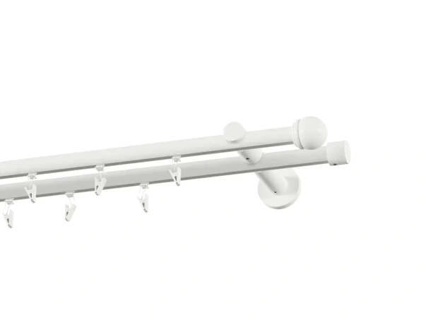 Garnýž 19x19mm drážková tyč - 2řada - TODI MAX - bílá