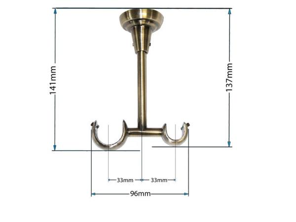 Garnýže 25x16mm - dvouřadá - LIST VELIKÝ antik 3