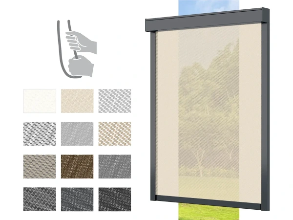 Screenové rolety - BOX 85 - pružinová - látka SERGE 600 - ruční ovládání