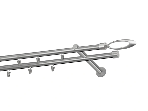 Garniža 19x19mm - drážková tyč - 2rady - VENEZIA - satin