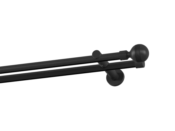 Garnýž 19x19mm drážková tyč - 2řada - GABI - černá 1