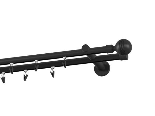 Garnýž 19x19mm drážková tyč - 2řada - GABI - černá 2