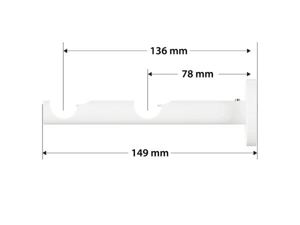 Garnýž 19x19mm obyčejná tyč - 2řada - PULLO - černo bílá 3