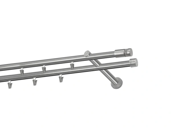 Garniža 19x19mm - drážková tyč - 2rady - CYLINDR CRYSTAL - satin