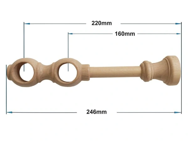 Garnýže dřevěná 28x28mm dvouřadá - BOROVICE 4