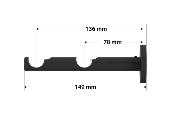 Garnýž 19x19mm obyčejná tyč - 2řada - PARIS - bílo černá 3