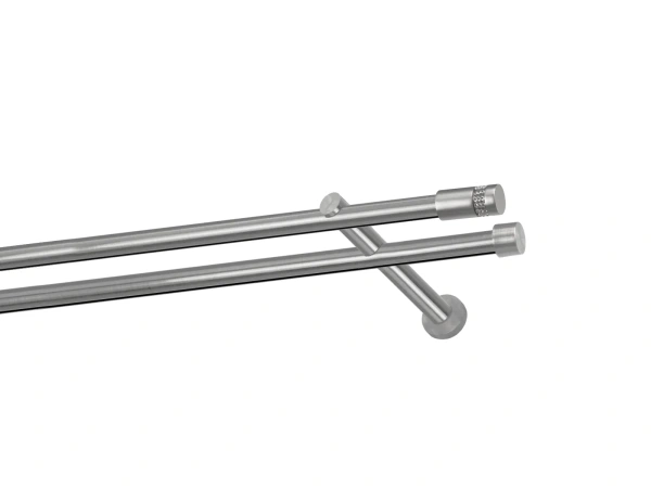 Garniža 19x19mm - drážková tyč - 2rady - CYLINDR CRYSTAL - satin 1