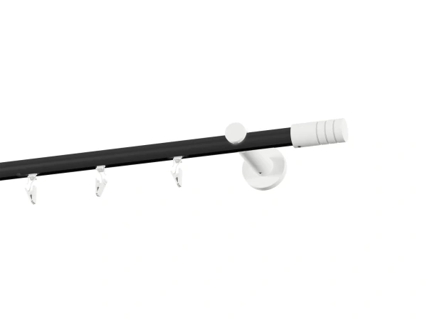 Garnýž 19mm drážková tyč - 1řada - TECHNO - černo bílá 2