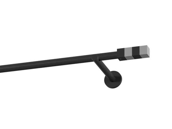 Garnýž 19mm obyčejná tyč - 1řada - KVADRAT - černá 1