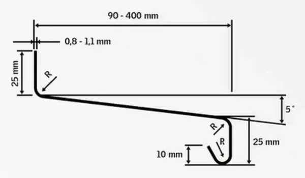 Venkovní hliníkové parapety ohýbané - antracit RAL 7016 3