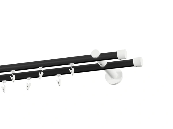 Garnýž 19x19mm drážková tyč - 2řada - PULLO - černo bílá 2