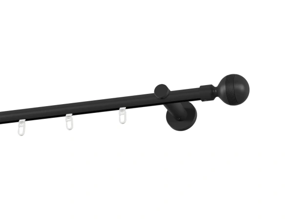Garnýž 19mm drážková tyč - 1řada - GABI - černá