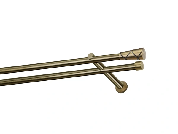 Garniža 19x19mm - drážková tyč - 2rady - TRAPEZIUM - antik 1