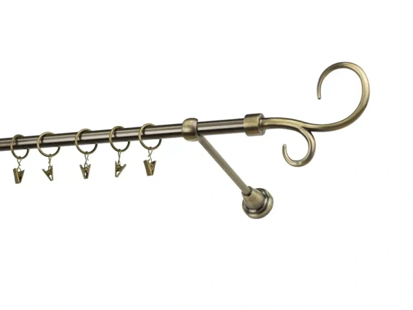 Garniže 16mm - jednoradové - HÁK DVOJITÝ - antik