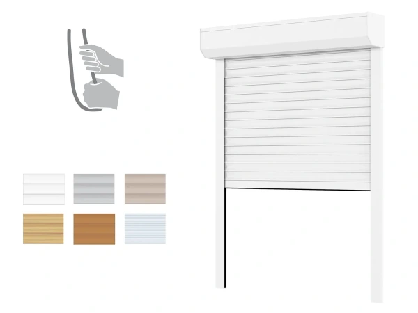 Plastové rolety - hliníkový BOX 137mm - výška do 1470mm - RUČNÍ OVLÁDÁNÍ