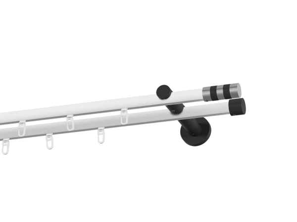 Garnýž 19x19mm drážková tyč - 2řada - VALEC - bílo černá