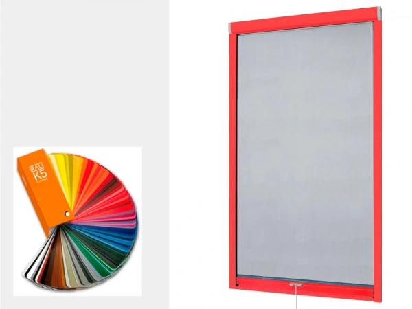 Sítě na STŘEŠNÍ OKNO - rolování z hora - barvy RAL