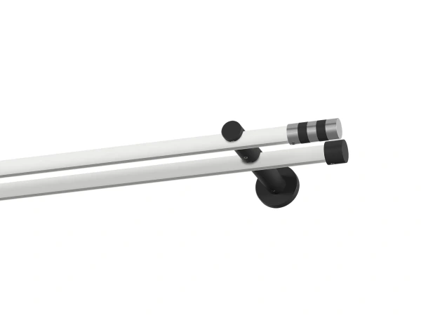 Garnýž 19x19mm drážková tyč - 2řada - VALEC - bílo černá 1