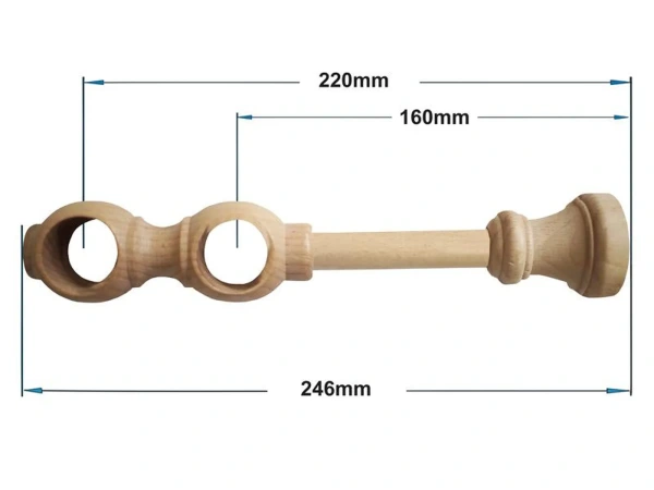 Garnýže dřevěná 28x28mm dvouřadá - BUK 4