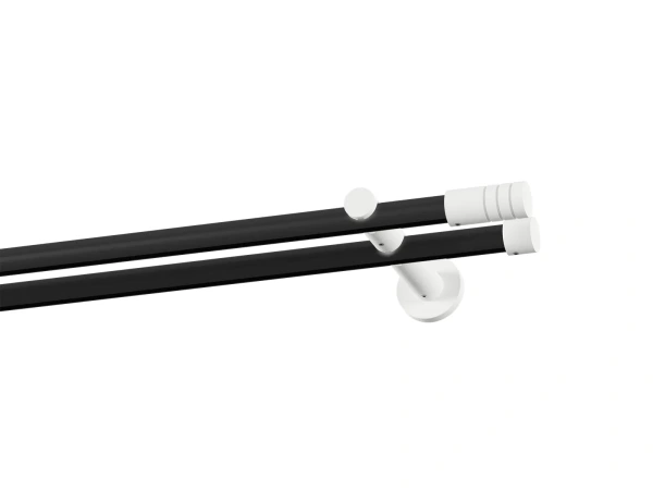 Garnýž 19x19mm drážková tyč - 2řada - TECHNO - černo bílá 1