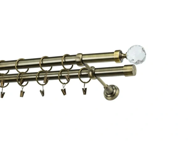 Garnýže 25x25mm - dvouřadá - KOULE CRYSTAL - antik