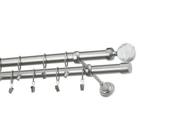 Garnýže 25x25mm - dvouřadá - KOULE CRYSTAL - satin