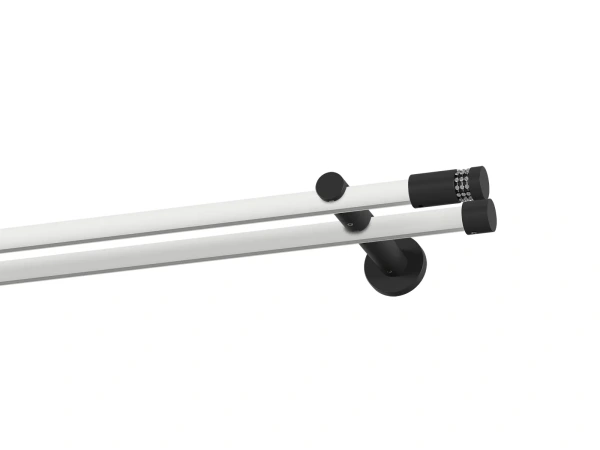 Garnýž 19x19mm drážková tyč - 2řada - CYLINDR CRYSTAL - bílo černá 1