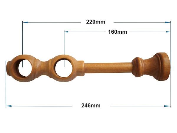 Garnýže dřevěná 28x28mm dvouřadá - DUB ZLATÝ 2