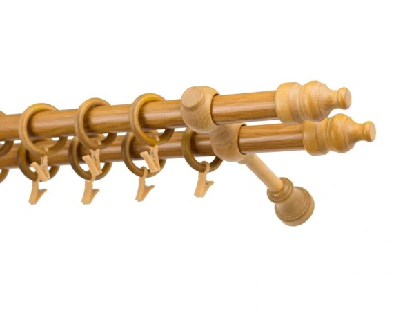 Garnýže dřevěná 28x28mm dvouřadá - DUB ZLATÝ