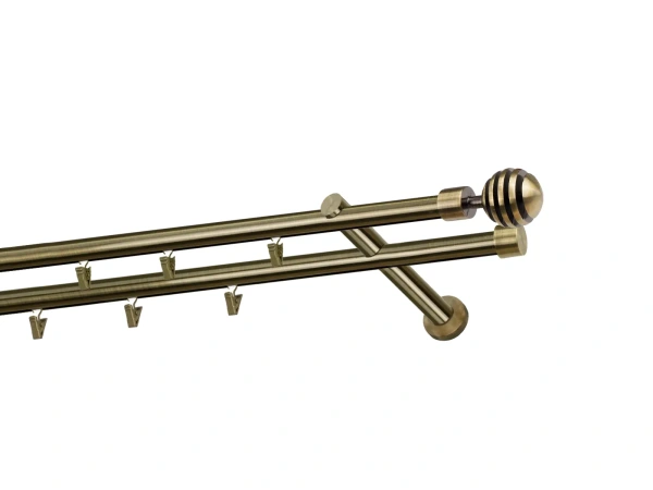 Garniža 19x19mm - drážková tyč - 2rady - VERONA - antik