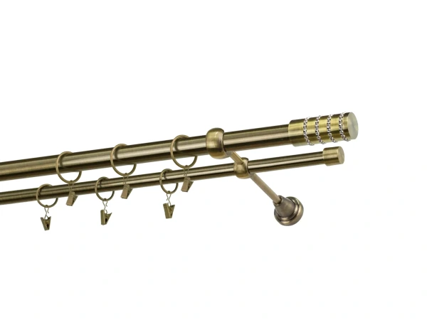 Garnýže 25x16mm - dvouřadá - CYLINDR CRYSTAL - antik