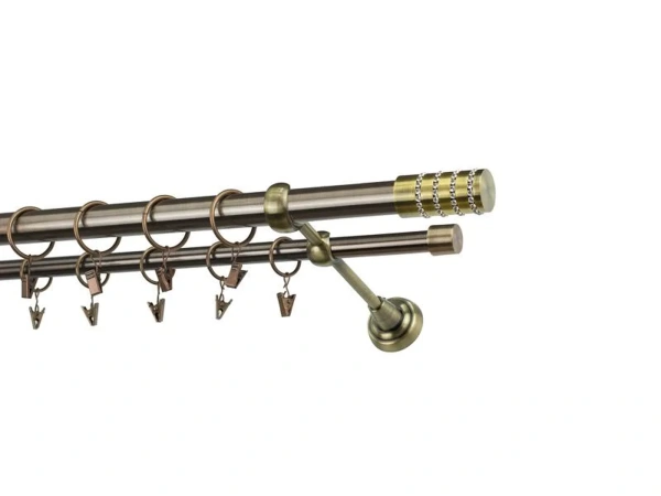 Garnýže 25x16mm - dvouřadá - CYLINDR CRYSTAL - antik