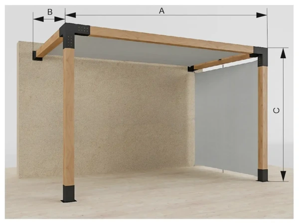 Pergola VEGAS - o stěnu - 1 sekční 5