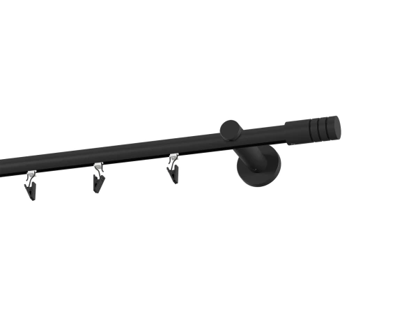 Garnýž 19mm drážková tyč - 1řada - TECHNO - černá 2