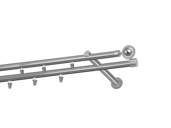 Garniža 19x19mm - drážková tyč - 2rady - JUPITER - satin